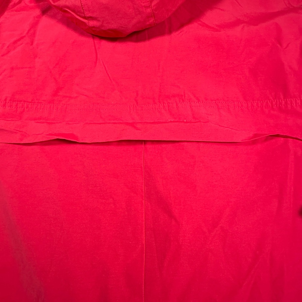 Ellos Anorak Rain Jacket Women 16 Red Hooded Striped Lining Zip Front Utility - Picture 6 of 12